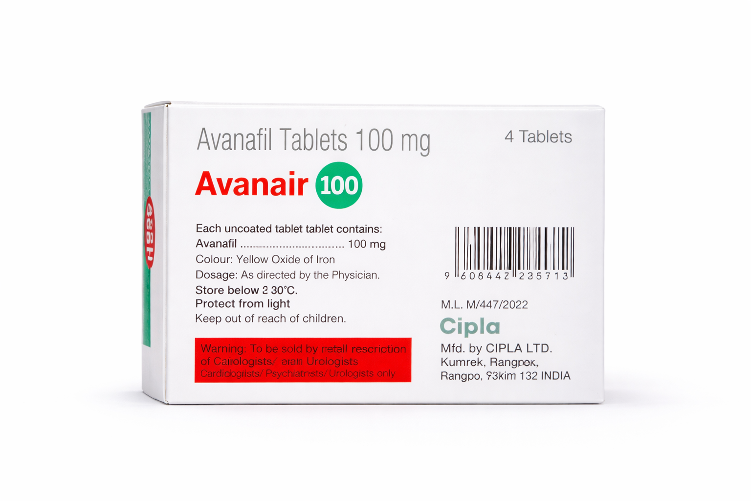 Avanair 100mg Tablets (4 Tablets) - Image 3